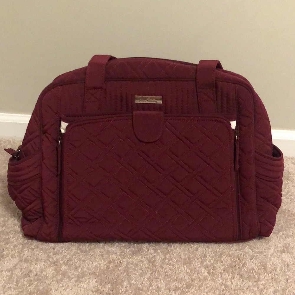 Vera Bradley maroon microfiber Diaper Bag